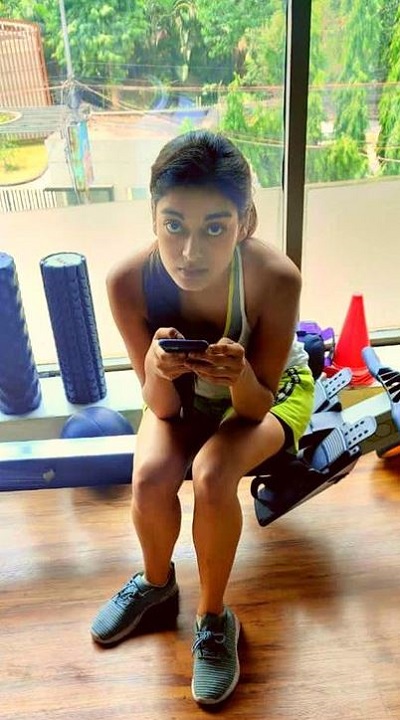 Bibriti Chatterjee workouts in the gym