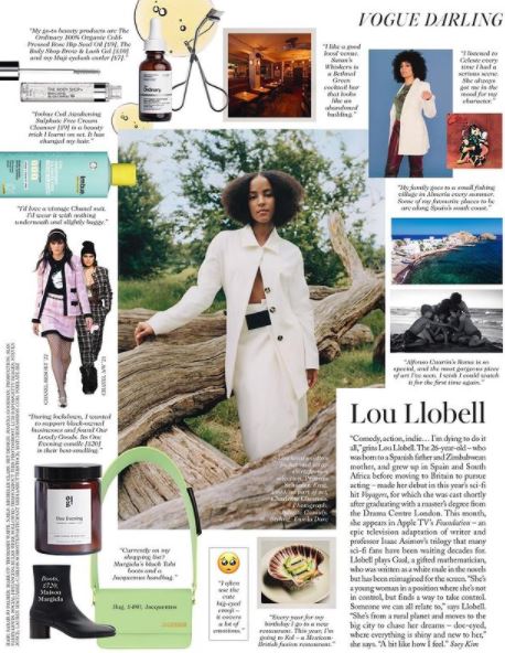 Lou Llobell has featured in British Vogue Magazine in October 2021