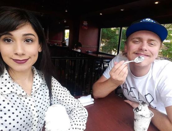 Abelina Sabrina with her boyfriend Gus Johnson