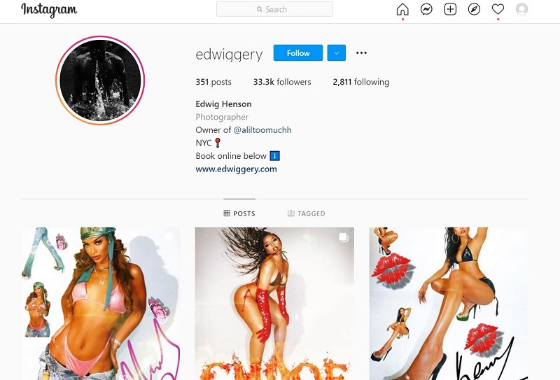 Edwig Henson Instagram account has over 33,000 followers as of October 2021