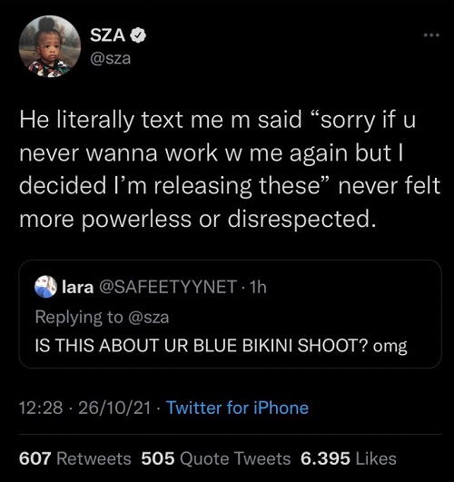Edwig Henson bashed by SZA for leaking her pictures wearing bikini