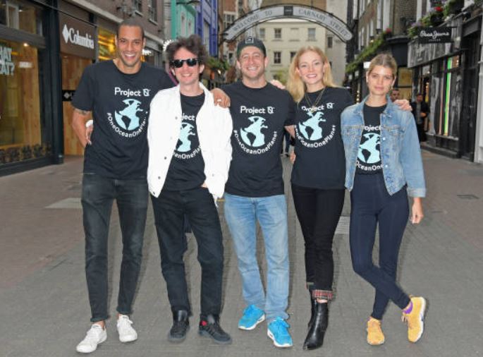 Luis Felber with his friends Jake Morant Tyrone Wood Clara Paget and Pixie Geldof