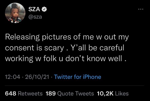 SZA showed her anger after Edwig Henson released her pictures without her consent