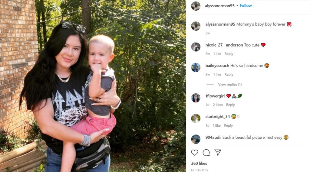 Alyssa Norman with her child