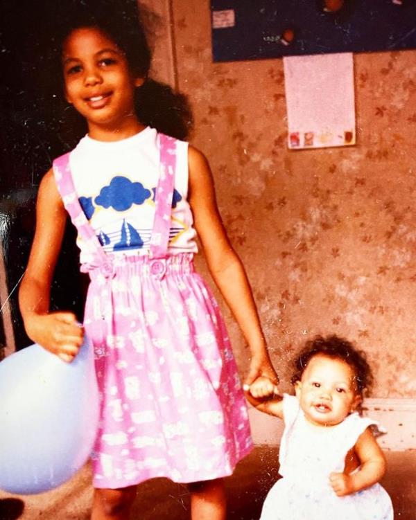 An old image of Jazz Smollett with her sister