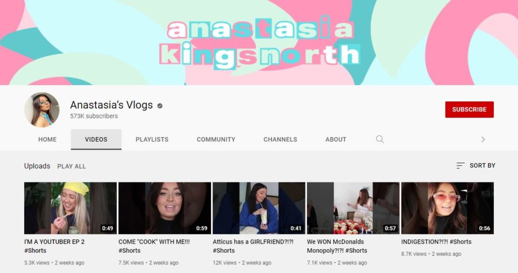 Anastasia Kingsnorth's 2nd YouTube channel