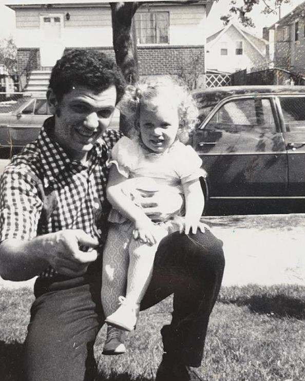 Childhood image of Justine Mattera with her father