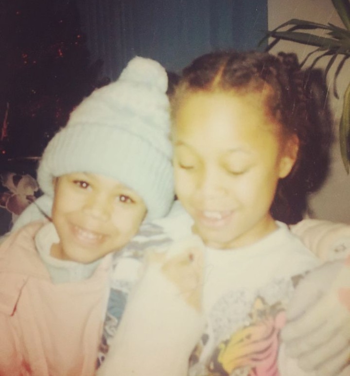Childhood image of Monique Samuels with her sister Tosh Mac