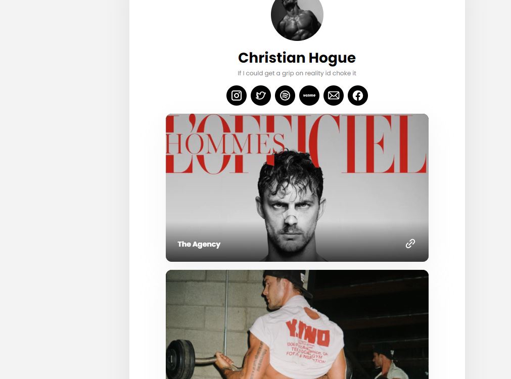 Christian Hogue's official website