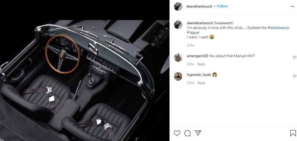 Deen Kharbouch's favorite car is Jaguar