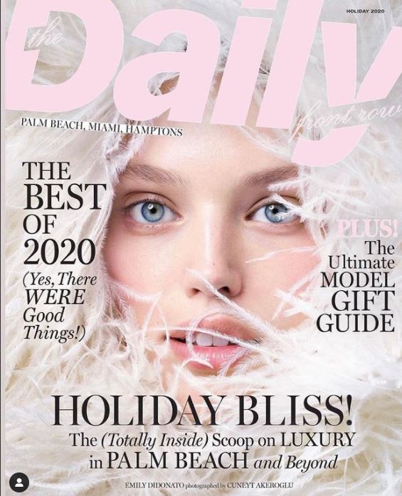 Emily DiDonato featured on cover page of Holiday Bliss magazine