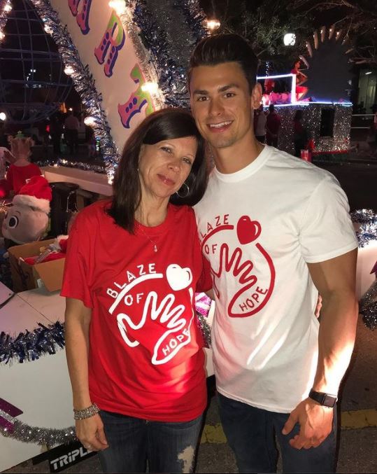Garrett Miller with his mother