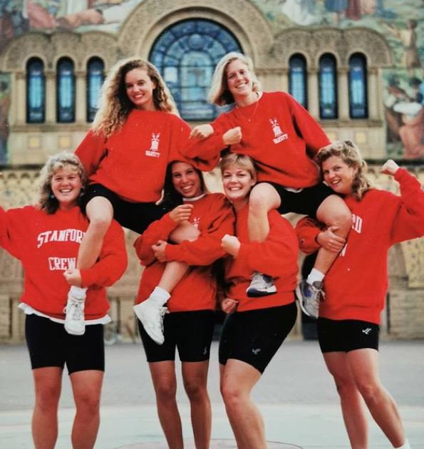 Justine Mattera with her college friends