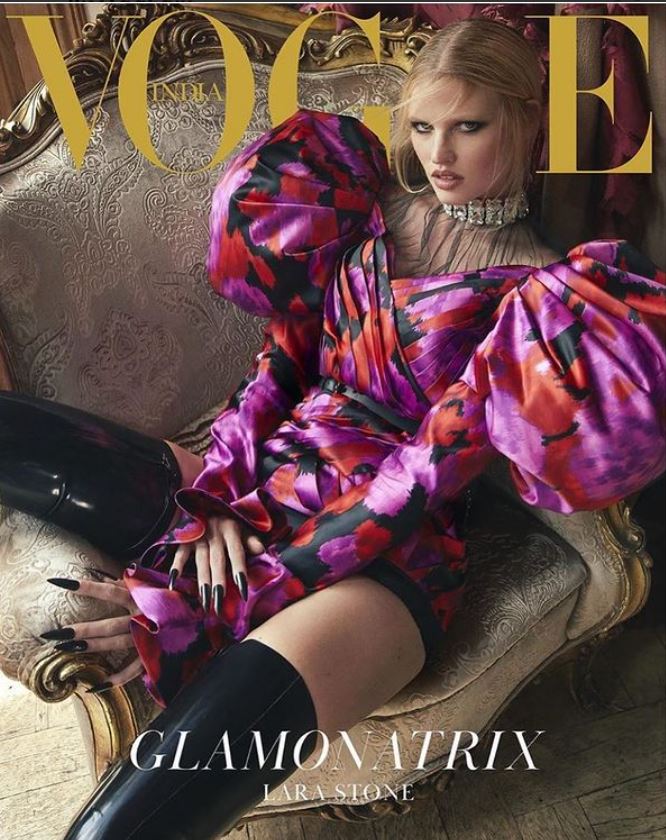 Lara Stone appeared on cover page of Vogue magazine