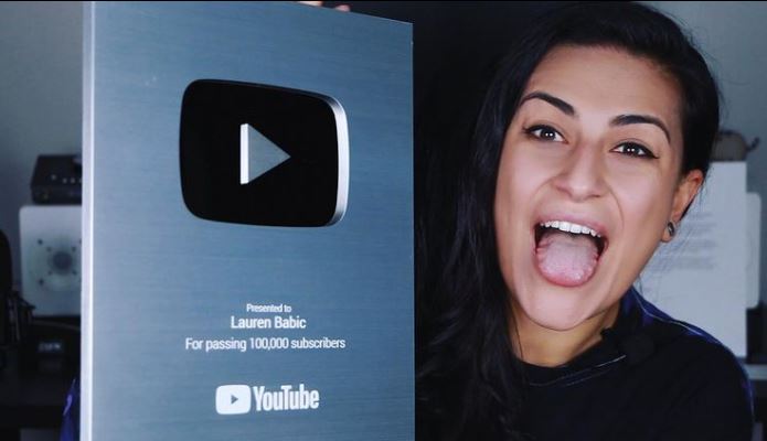 Lauren Babic got her silver YouTube button