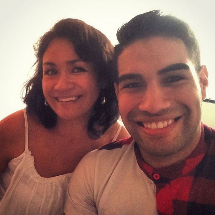 Marco Espejo with his mother