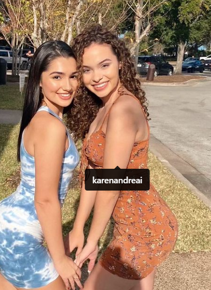 Paloma Silva with her sister