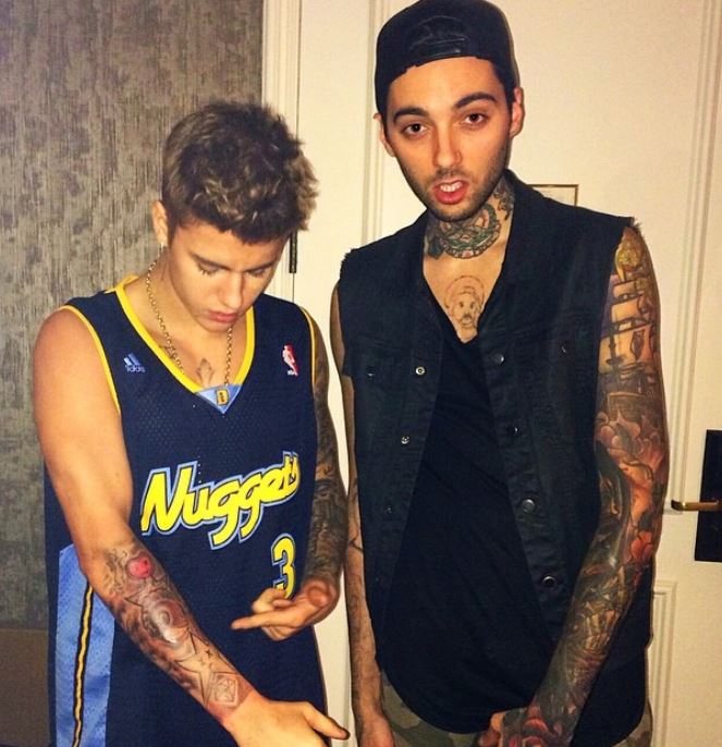 Romeo Lacoste tattooed Justin Bieber