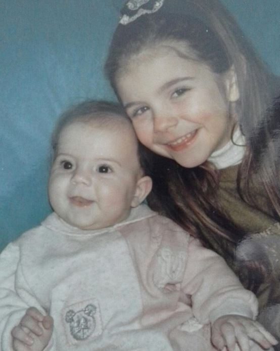 Shaila Gatta's childhood image with her sister