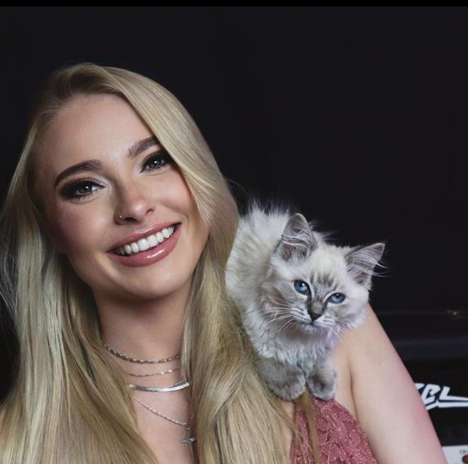 Sophie Lloyd with her cat