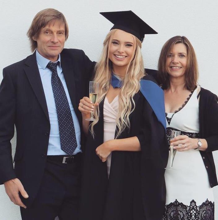 Sophie Lloyd with her father and mother