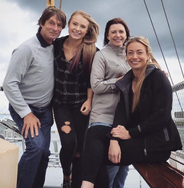 Sophie Lloyd with her father mother and sister