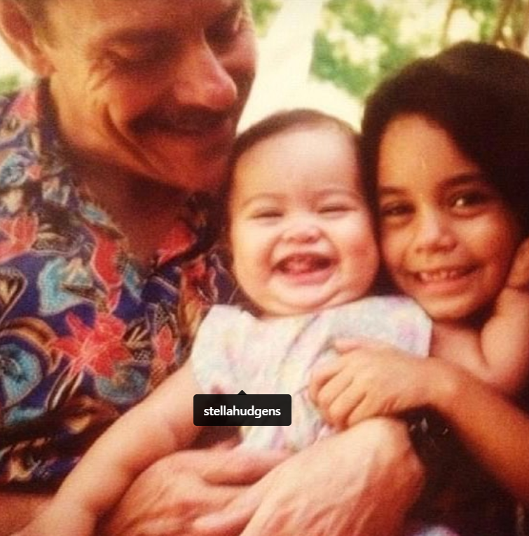 Stella Hudgens with her father and sister