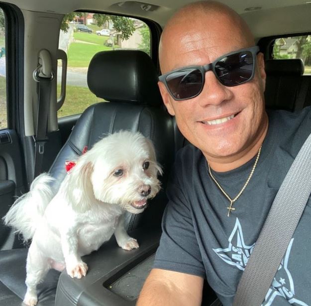 Tommy Norman with his pet dog