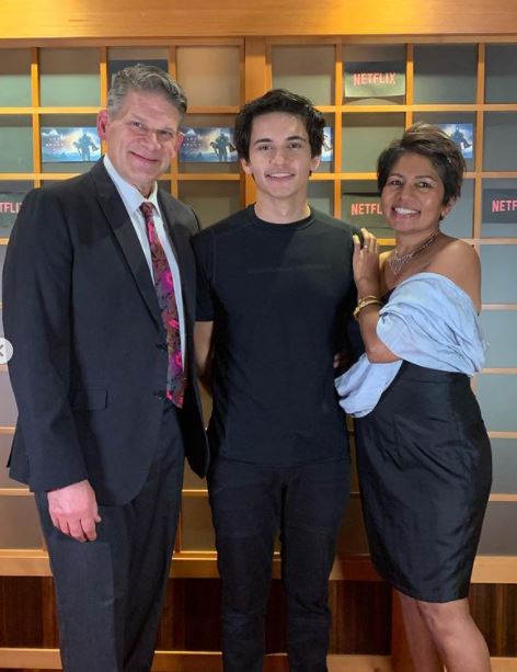 Ajay Friese with his parents