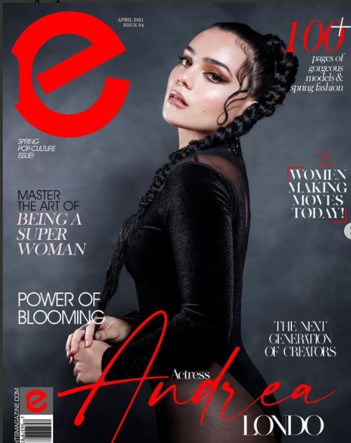 Andrea Londo feature on a magazine's cover page