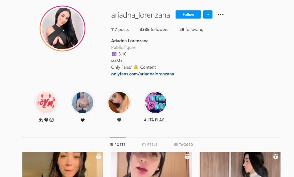 Ariadna Lorenzana Instagram profile