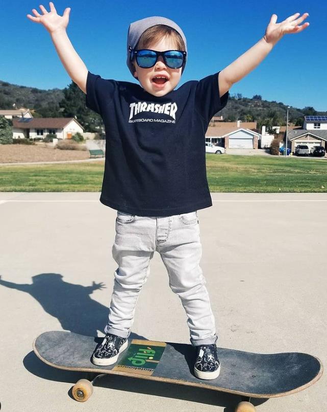 Audie Rick loves skate boarding