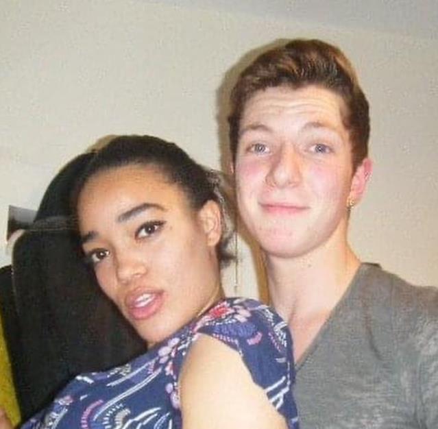 Cassie Clare with her friend Adam Davidson