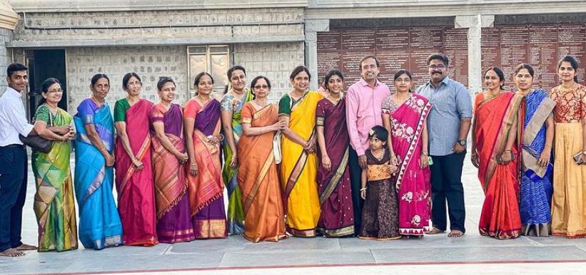 Charithra Chandran with her family members