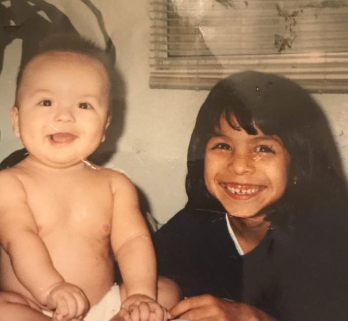 Childhood image of Fernando Flores with his sister