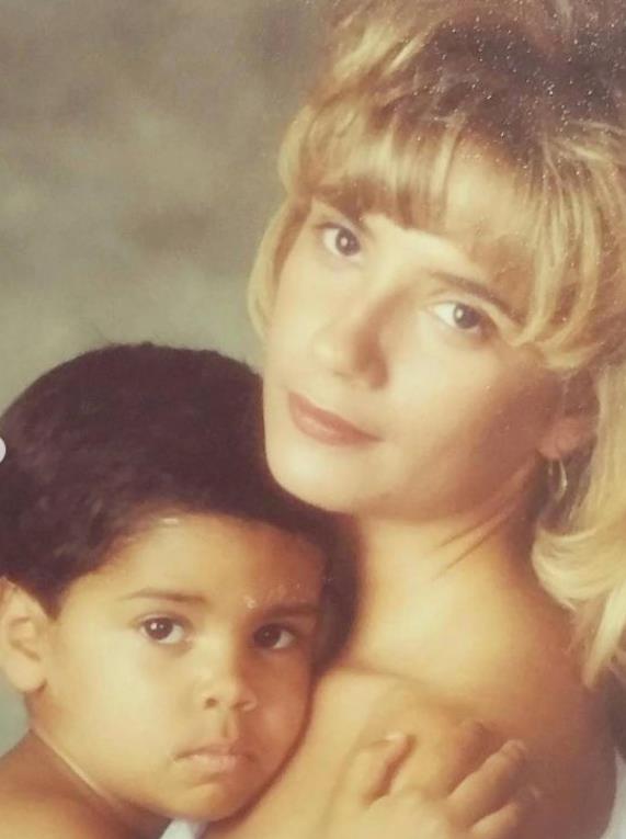 Childhood image of Nate Wyatt with his mother