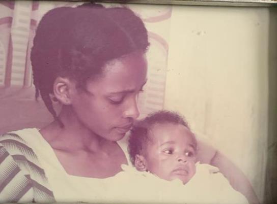 Childhood image with his mother
