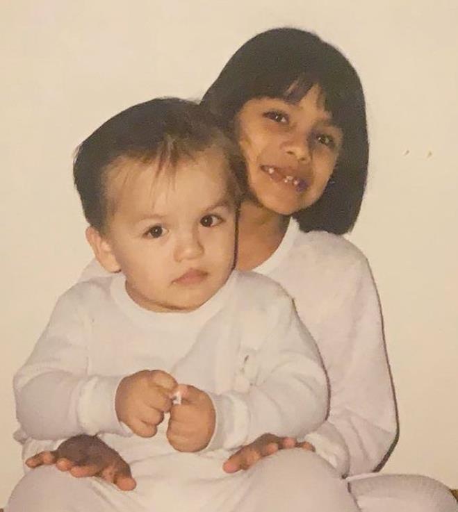 Fernando Flores with his sister