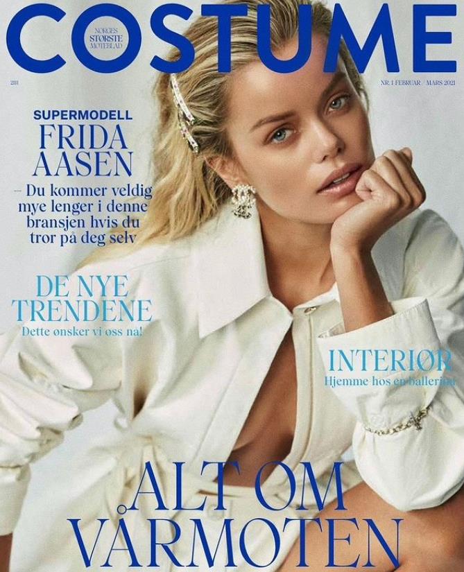 Frida Aasen is featured on cover page of Costume Norge