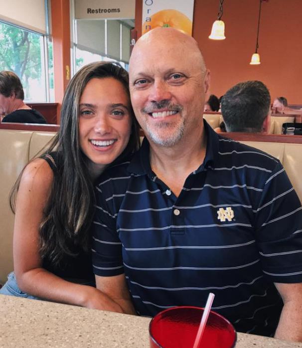 Hannah Meloche with her father