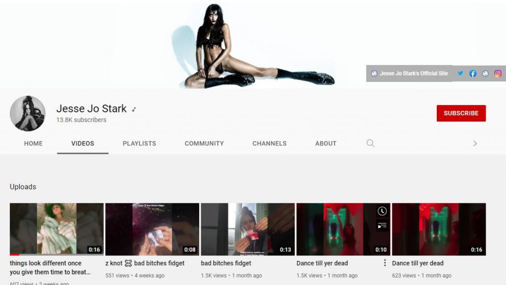 Jesse Jo Stark's YouTube channel