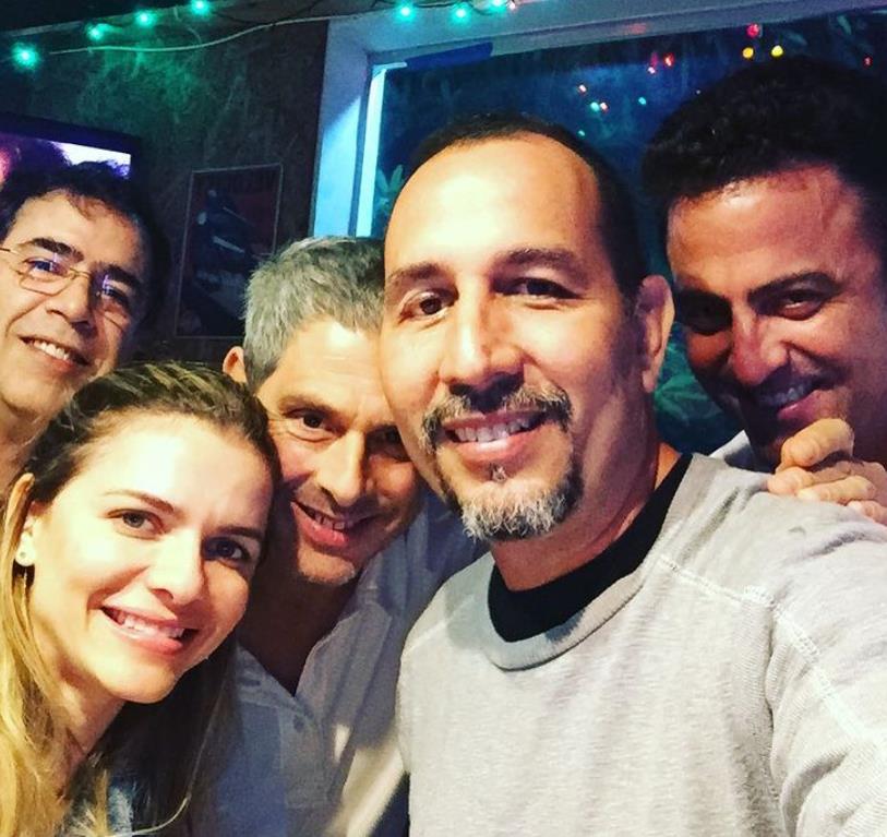 Joe Gonzalez with his friends and family members