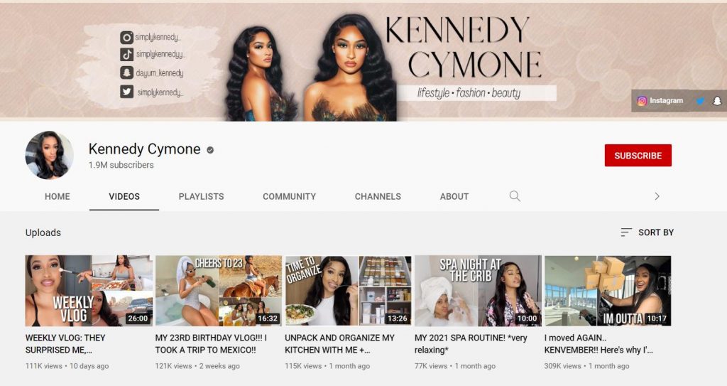 Kennedy Cymone YouTuber Channel