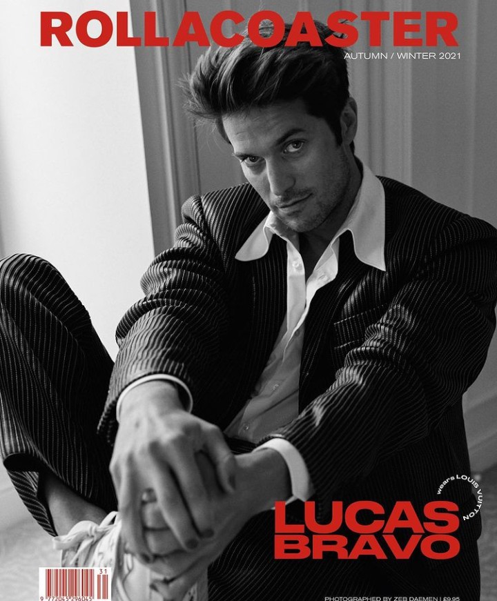 Lucas Bravo is featuted in the magazine