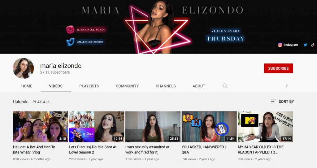Maria Elizondo YouTube