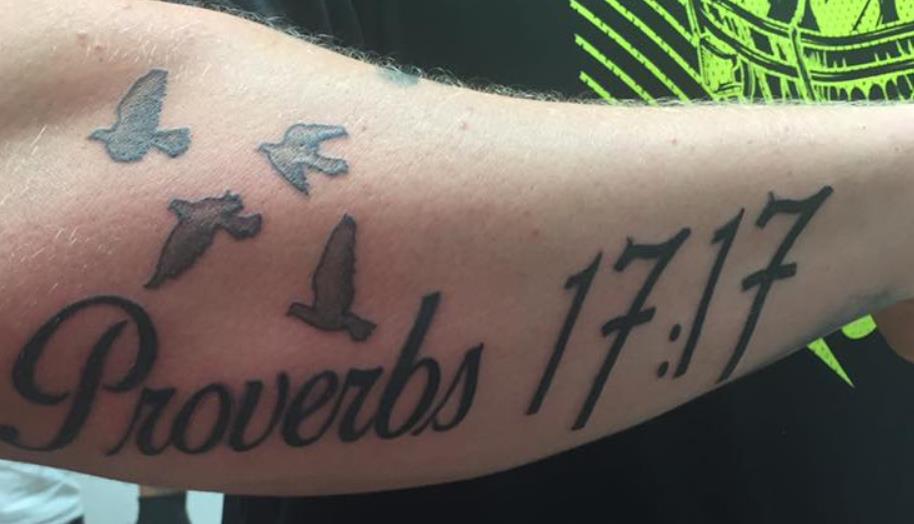 Parker Boudreaux gots tattoo on arm