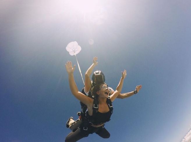 Tessa Brooks did sky diving