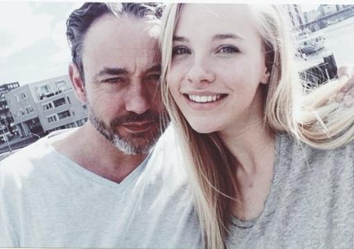 Juultje Tieleman with her father