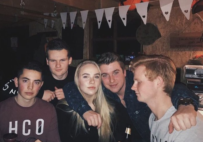 Juultje Tieleman with her friends