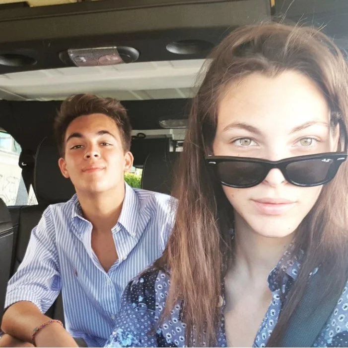 Vittoria Ceretti with her brother